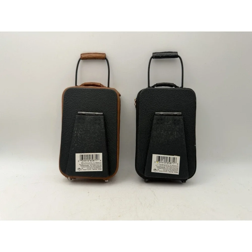Lot of 2 Russ Desk Innovations Mini Rolling Suitcase 2x2 Photo Frames Luggage